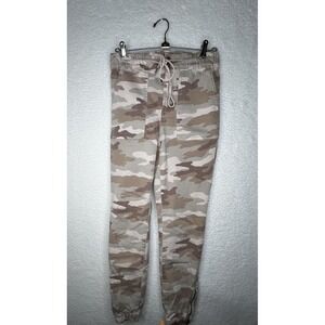American Eagle Women's Cream Camo Cargo Jogger Pants Sz 2 Reg Stretch High Rise